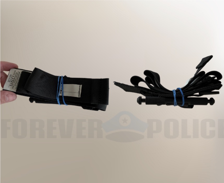 Tourniquet Review: CAT vs. SOFTT-W for Police Use 2 Two black windlass tourniquets folded and secured with rubber bands for storage