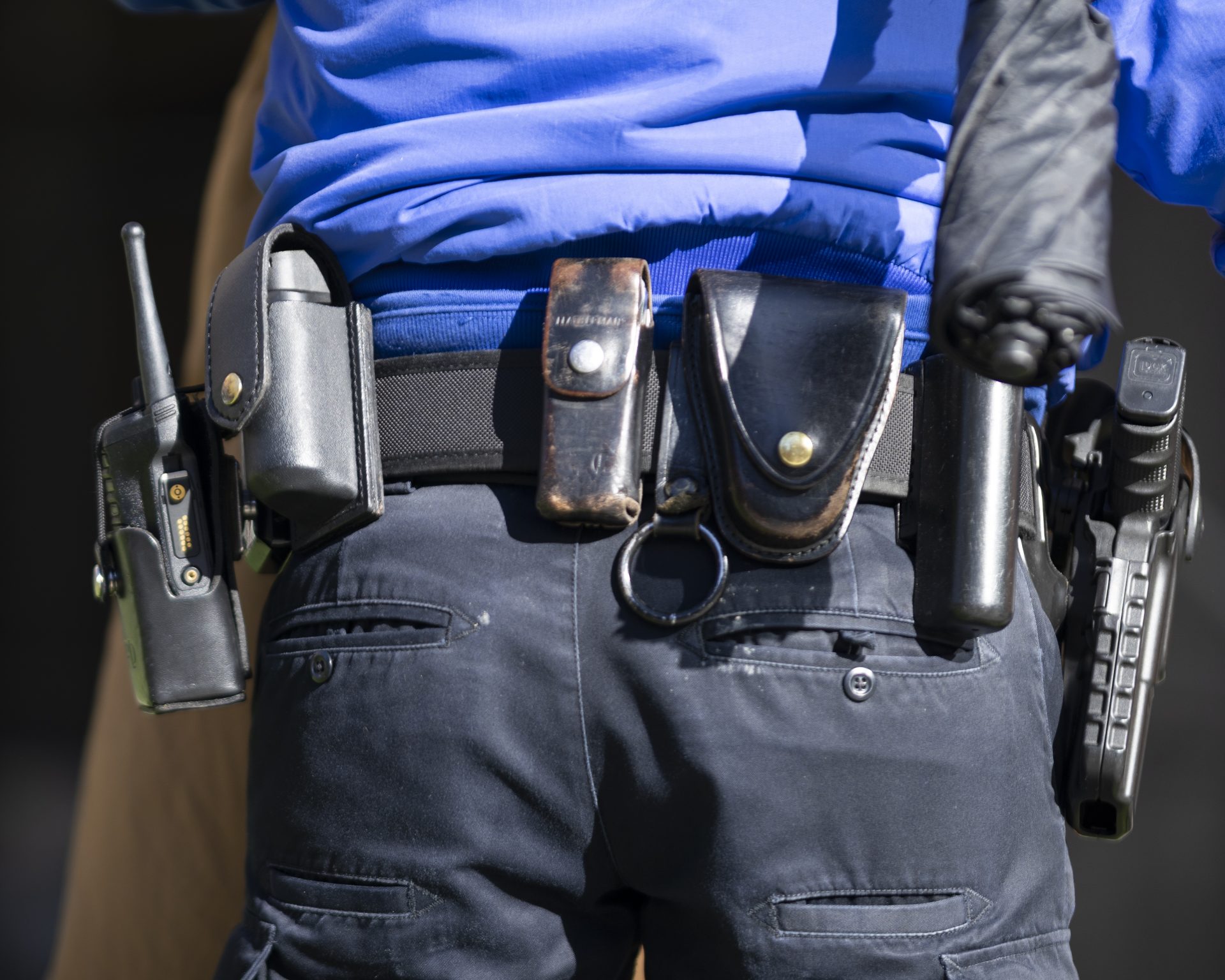 NYPD officer duty belt with law enforcement equipment