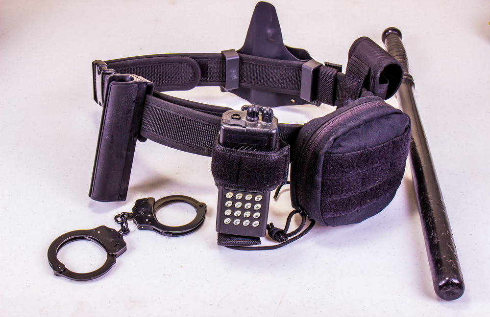 Police Law Enforcement Utility Belt, Handcuffs & Billy Club